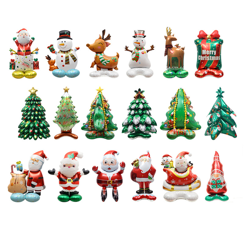 Hjem & Have Vindue Juledekoration rekvisitter legetøj ballon 4D stående jul gammel mand rensdyr juletræ super kæmpe ballon_voghion.com