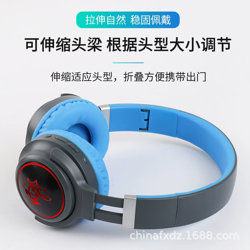 Трансграничный взрыв BT633 с гарнитурой Bluetooth, излучающей свет, играющей на тяжелом басе с пшеницей, мобильный телефон, компьютер, универсальный