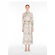 Max2025早春新品女装真丝衬衫收腰连衣裙