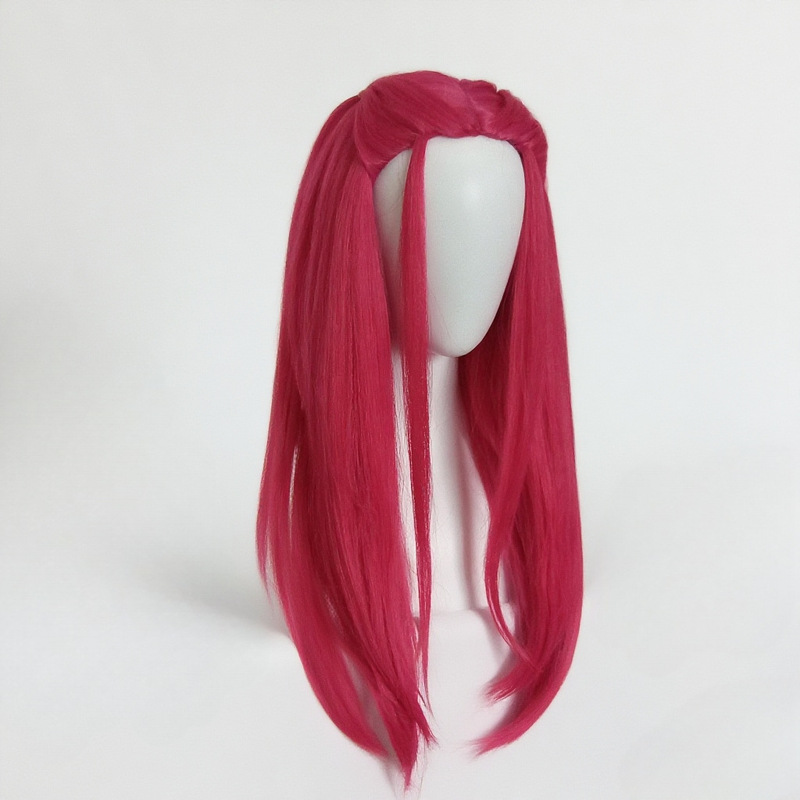 Skpop ハンターウィッチミラ cos ウィッグローズレッドロングストレートヘアローズレッドコスプレ頭皮トップ 2025 新しいスタイル|undefined