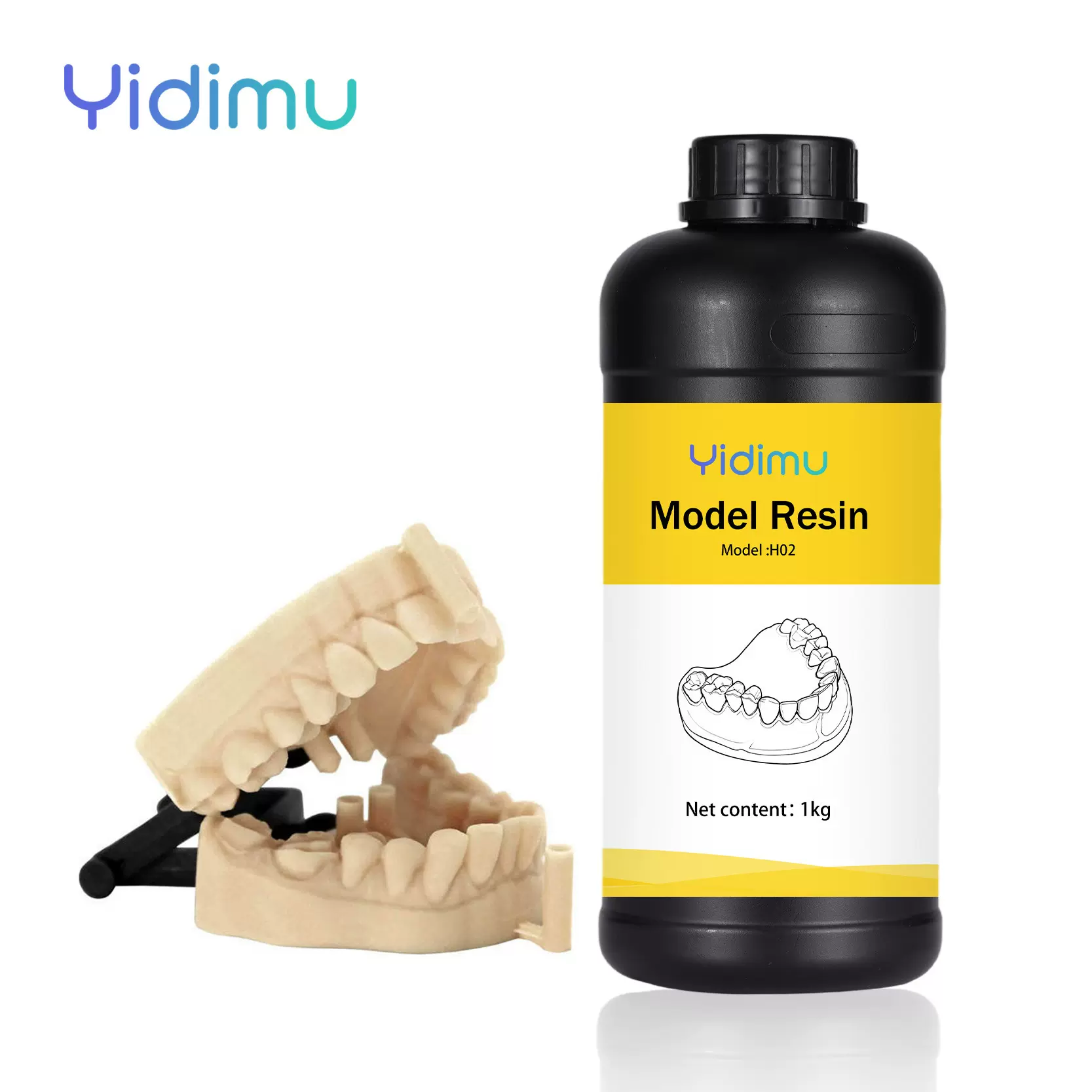 依迪姆光固化3D打印齿科模型通用高精度405nm黄色树脂 带一类认证