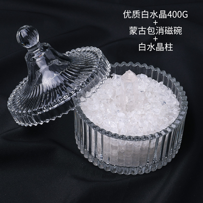 cristal natural piedra triturada desmagnetizante cuenco pulsera desmagnetizante energético cuenco de purificación para atraer la riqueza y el tesoro caja de almacenamiento utensilios adornos