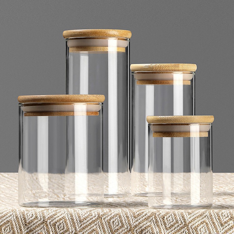 Household Sealed Glass Jar Tea Canister Food Storage Box Grain and Coffee Bean Storage Jar Tea Canister