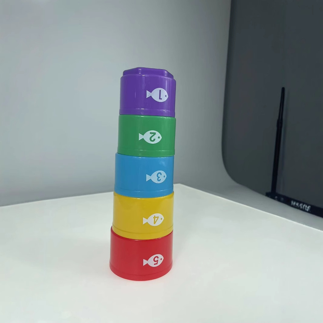 可更换颜色 跨境热款 趣味数字叠叠杯科教儿童启蒙洗澡玩具早教