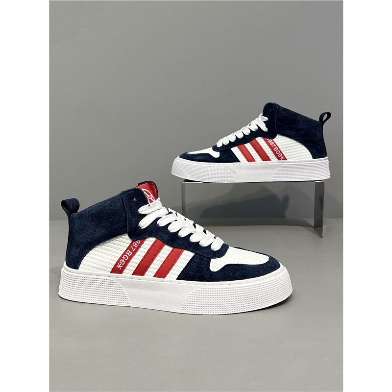 Yj Men's Shoes Fashion Classic Versatile Simple Three-Stripe High-Top Sneakers Autumn New Genuine Leather Comfortable Sports Casual Yj Men's Shoes Fashion Classic Versatile Simple Three-Stripe High-Top Sneakers Autumn New Genuine Leather Comfortable Sports Casual
