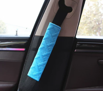 Seat belt shoulder pad shoulder pads, embroidered car shoulder - blue