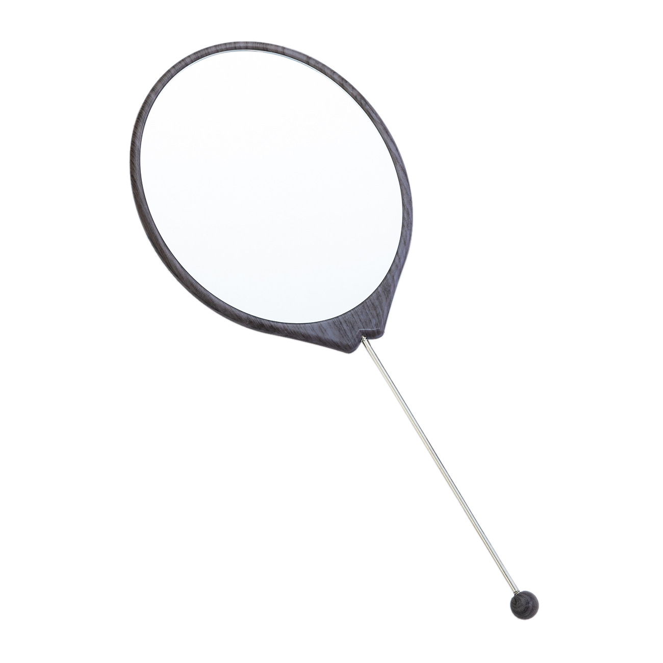 Espejo pequeño con cuentas de bricolaje, espejo de maquillaje portátil, espejo de grano de madera de mano ovalado, espejo de maquillaje con mango para niñas