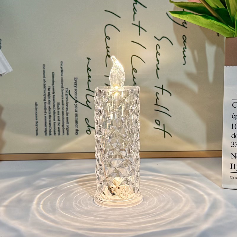 Simulación de lámpara de vela LED luz de noche habitación decoración de cabecera lámpara de atmósfera adornos de fotos props regalo de cumpleaños
