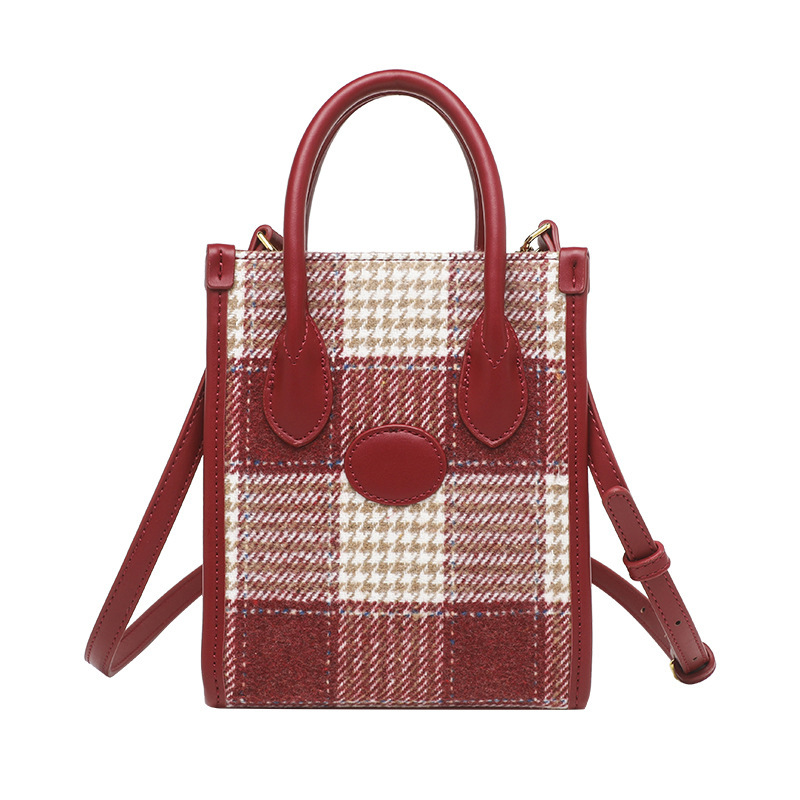 Ślubna damska torebka typu tote z wełnianej kraty Thousand Bird, torebka typu crossbody na nuty dla panny młodej, modna_voghion.com