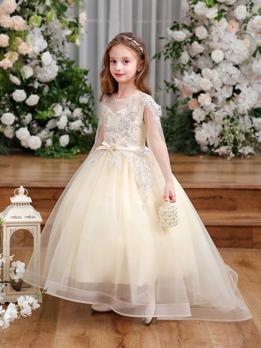 Vestidos para niños 2025 nuevo vestido de princesa para niñas dulce estilo occidental niña esponjosa traje de piano para niñas