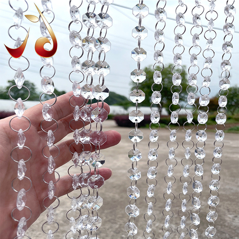 Acrylic Transparent Octagonal Bead Curtain Wedding Bead Chain Ceiling Decoration Wedding Bead Curtain Hotel Partition Door Curtain Decorative Material Acrylic Transparent Octagonal Bead Curtain Wedding Bead Chain Ceiling Decoration Wedding Bead Curtain Hotel Partition Door Curtain Decorative Material