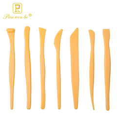 陶藝工具7件套 黃色塑料刀套裝 泥塑工具 DIY軟陶美術用品