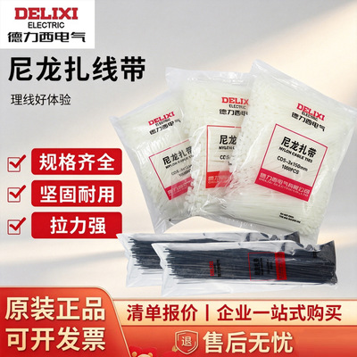 德力西电气CDS尼龙扎带多规格大包装牢固黑白色耐用电线束线带