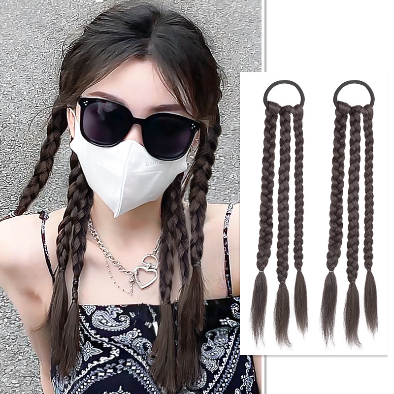 Peluca trenza dulce fresco chica caliente vinculante natural Twist trenza larga Internet celebridad grupo femenino trenza de boxeo peluca mujer cola de caballo