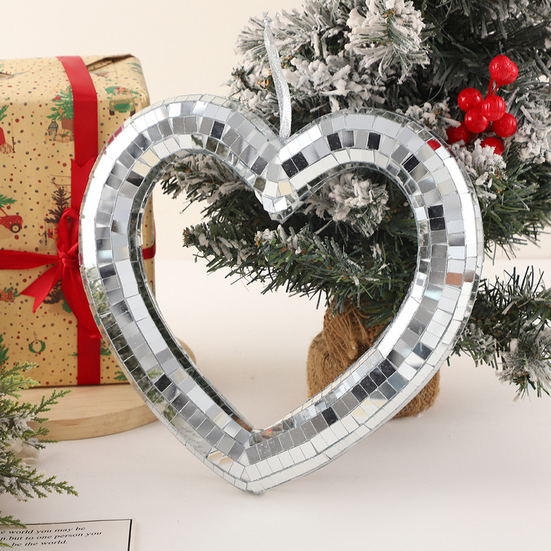 Love Disco ball mirror disco ball hollow love reflective atmosphere decorations party pendant in stock