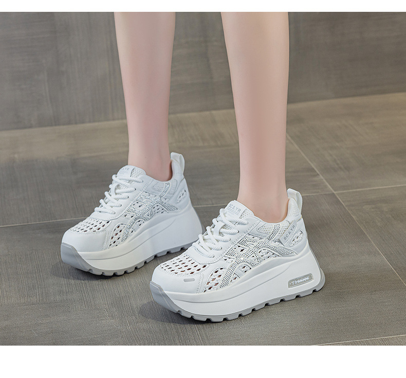 Giày sneaker nữ đế dày phong cách cổ điển phối màu, đan lưới thoáng khí mùa hè — Xám 5068, Vàng 5068, Trắng 5068 chi tiết 11