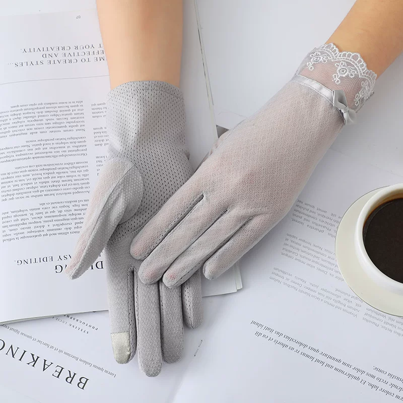 Summer thin silk non-slip elastic breathable gloves
