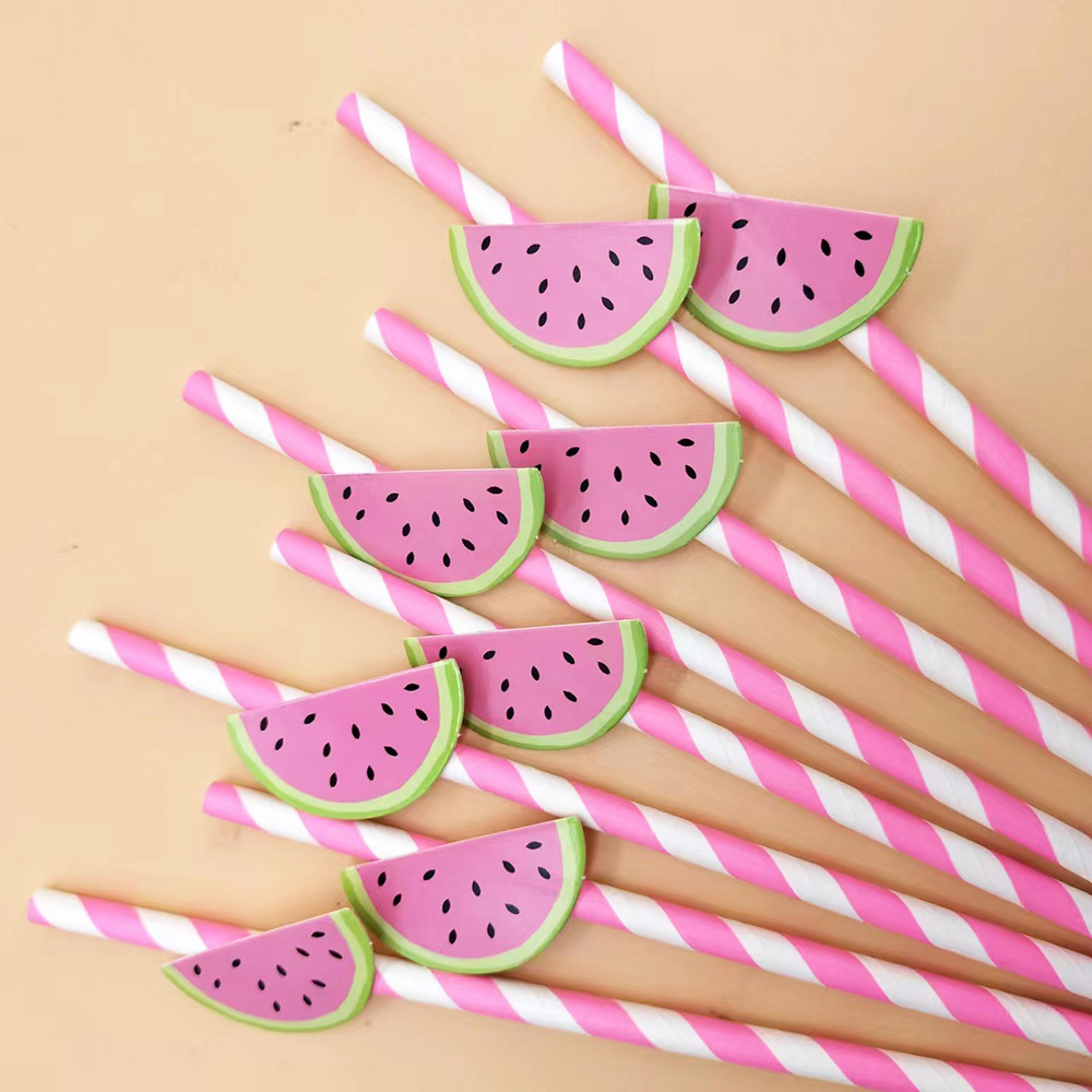 Tarjeta de paja de limón de celebridades en línea paja decorativa desechable postre degradable leche té bar fiesta paja creativa