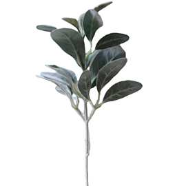 仿真植绒兔耳叶 家居婚庆装饰仿真叶子 植毛羊耳叶