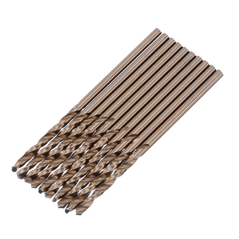 Broca helicoidal de acero rápido de vástago recto de 1 mm a 3 mm, transfronteriza, de 50 piezas, con recubrimiento amarillo y cobalto, totalmente rectificada.