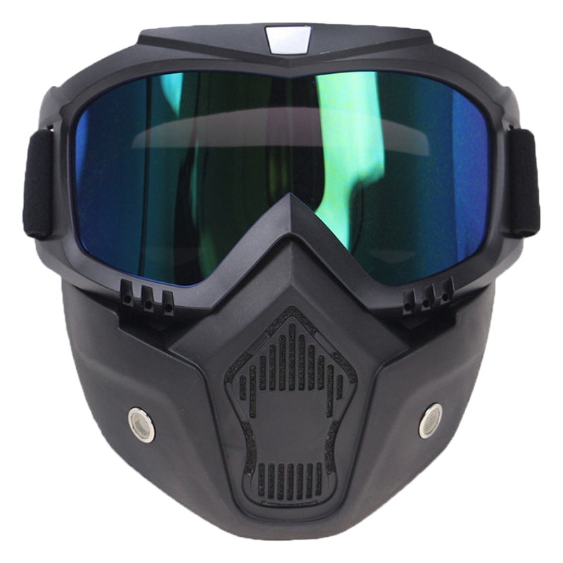 Retro gafas medio casco máscara motocicleta casco máscara a prueba de viento gafas off-road gafas