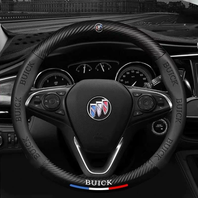 5D Embossed Logo Car Logo | Steering wheel cover - round-buickblack-38cm