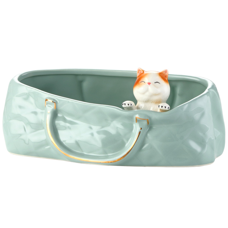 Caja de cosméticos de escritorio de cerámica creativa nórdica sala de estar caja de almacenamiento de control remoto caja de almacenamiento de llaves de pasillo bandeja de almacenamiento de artículos diversos