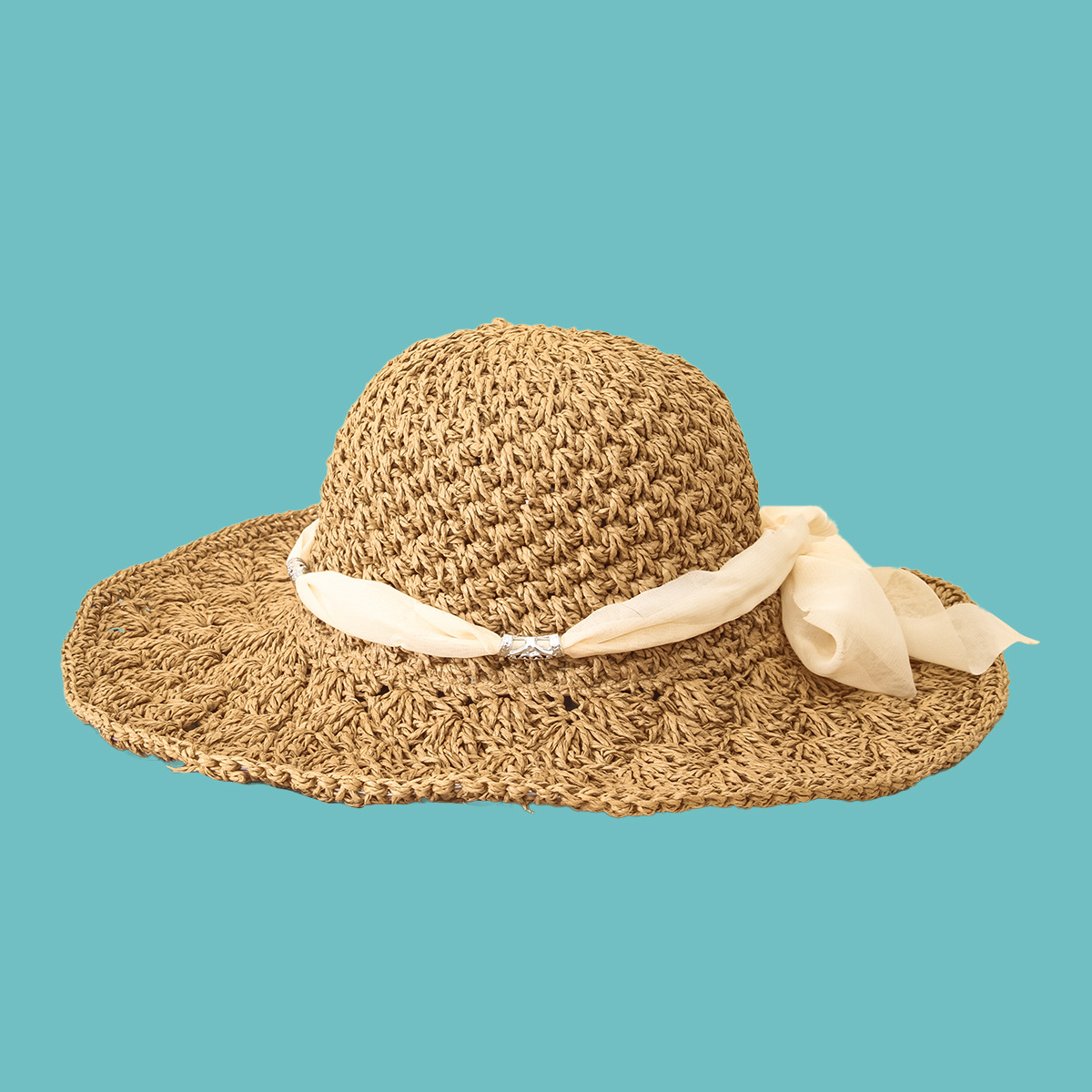 Korean Sunscreen Wide-brimmed Dome Straw Hat display picture 8