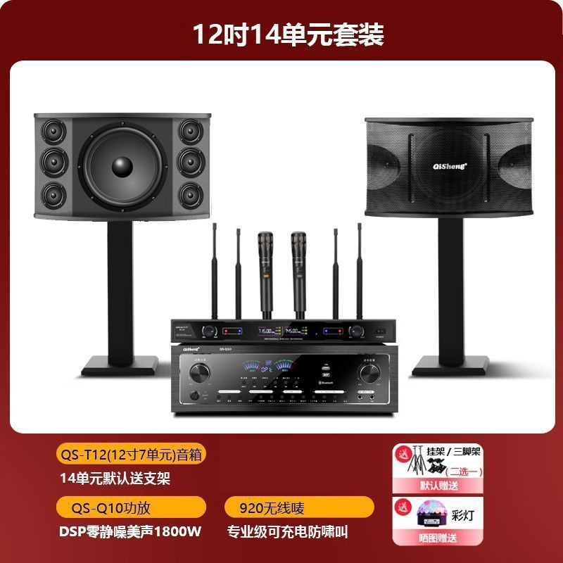 奇声T10家庭ktv音响套装全套家用家庭影院客厅卡拉OK蓝牙组合音箱|undefined