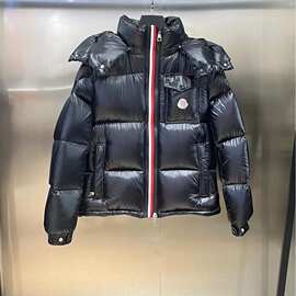 羽绒服M蒙家新款连帽白鸭绒加厚玛雅maya经典彩条款夹克外套