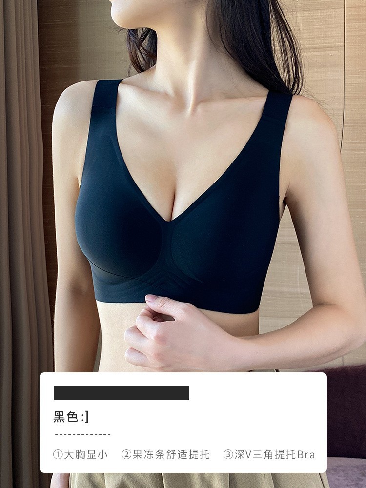 Doble soporte suave de elevación más tamaño ropa interior sin costuras sujetador inalámbrico push up anti-flacidez soporte superior Sujetador de copa fija