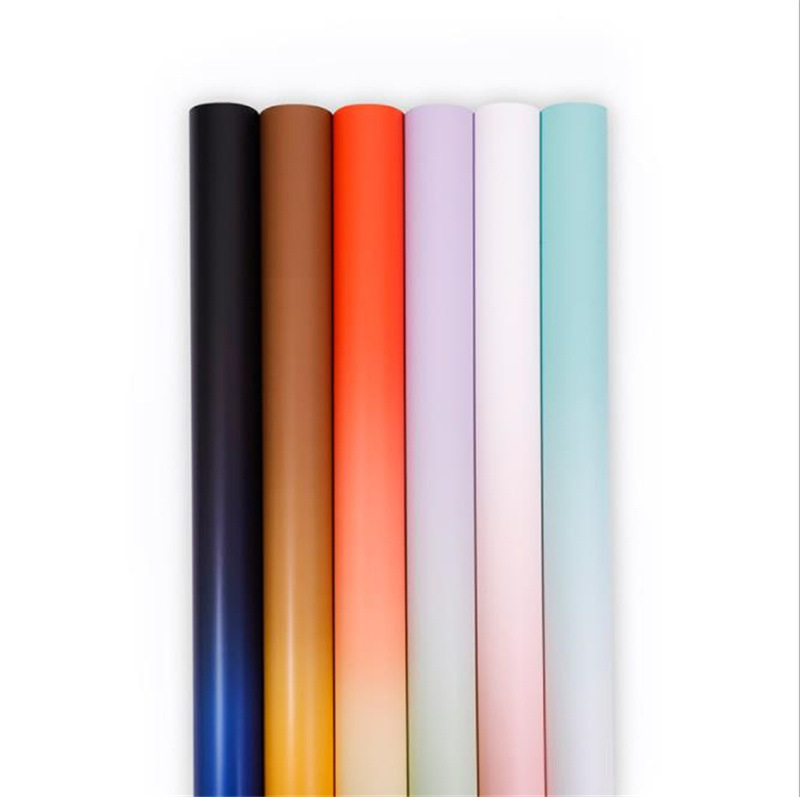 Fabricantes de fiestas de flores nuevos productos arco iris de color gradiente floral papel de embalaje espeso ramo impermeable floral papel de embalaje floral suministros floristas