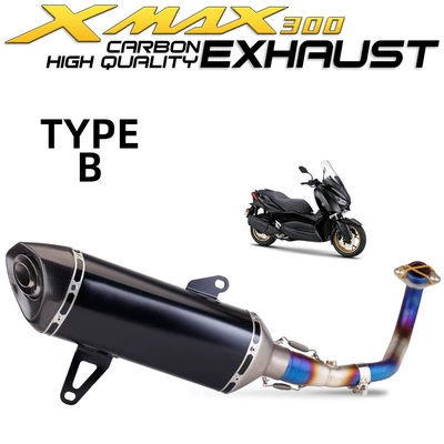 Integrated Front and Rear Exhaust pipe - b-half-blue-front-section-large-hexagonal-black-carbon-head