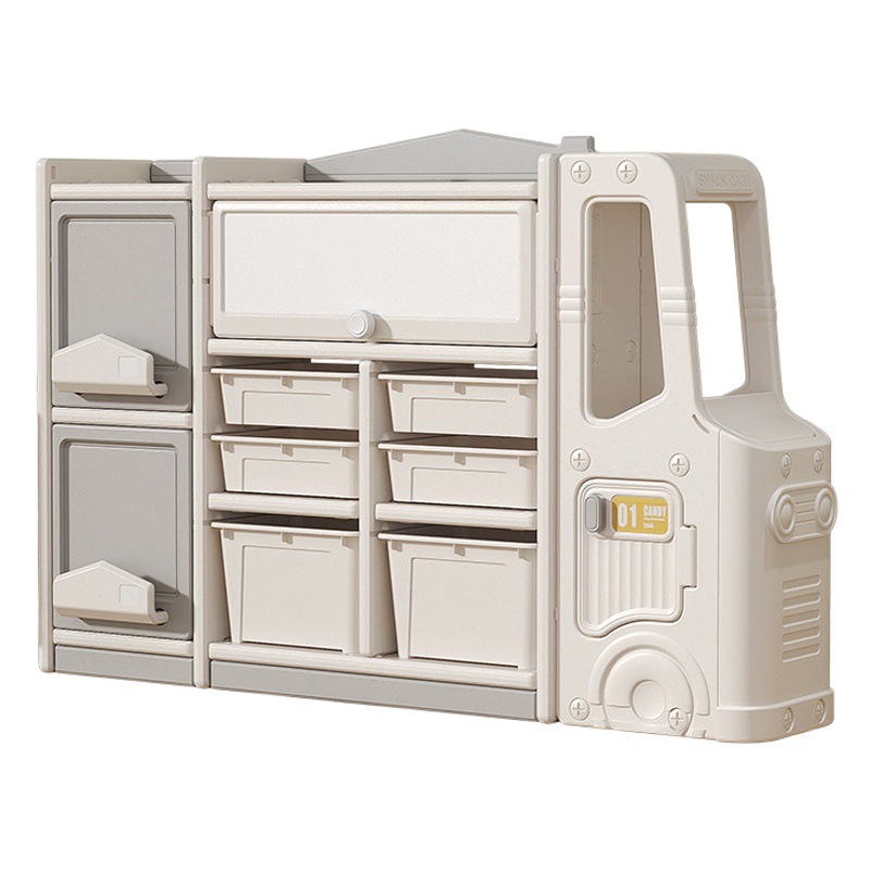 Estante de almacenamiento para libros y juguetes infantil gabinete de plástico para bloques cesta organizadora multiusos en stock