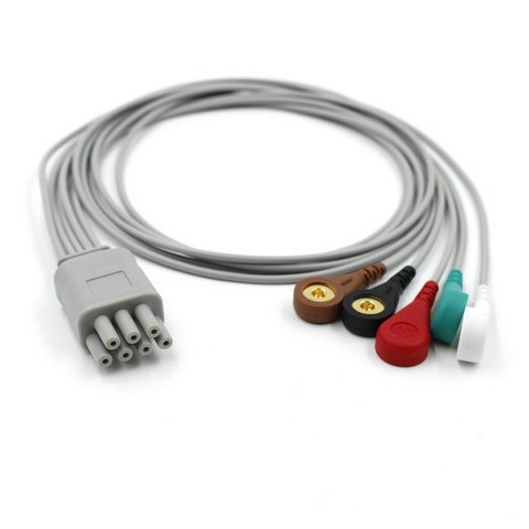 适用于迈瑞BeneHeart R3遥测心电导联线五导扣式导联线