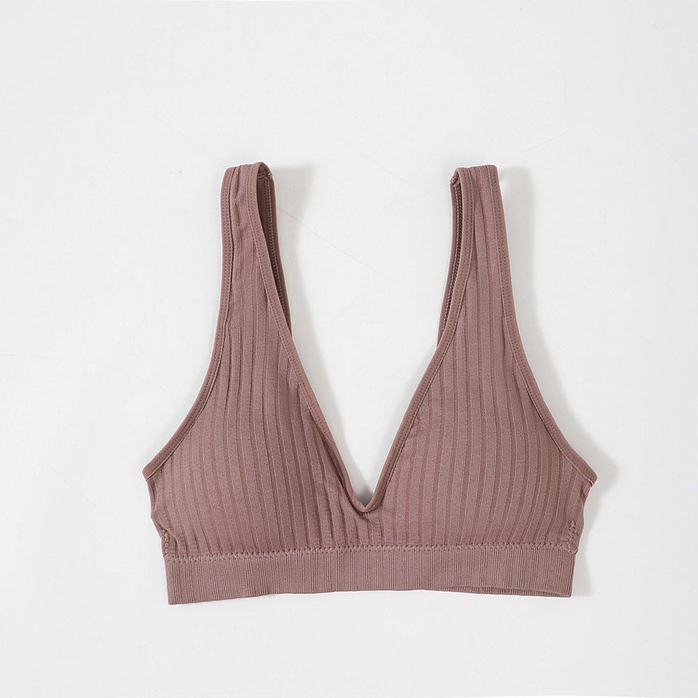 Mujeres sexy deportes yoga envuelto pecho belleza sin costuras espalda ropa interior Estilo francés transfronterizo Deep V Plus tamaño base del sujetador Chaleco