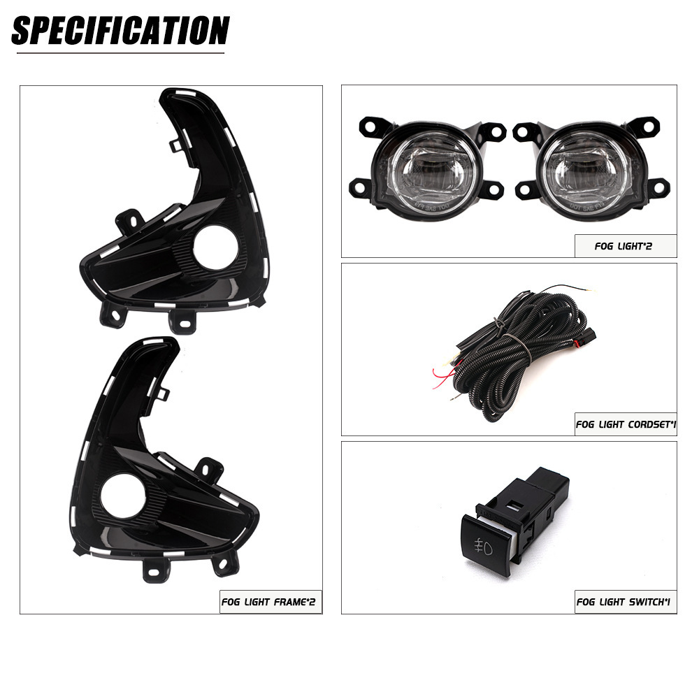 Aplicable a Toyota 20 / 21 nuevo conjunto de lámpara de niebla LED Yaris, lámpara de niebla, lámpara diurna, lámpara de barra delantera