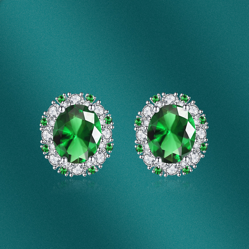 Fashion Geometric Copper Inlay Zircon Ear Studs 1 Pair