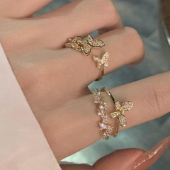 冷淡风戒指女小众设计高级感时尚个性蝴蝶开口食指环2025年新款潮