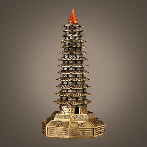 Factory Direct Wholesale Full Copper Wenchang Tower Ornament 13 Layers 13 Layers Home Living Room Desk Decor Craft Gift