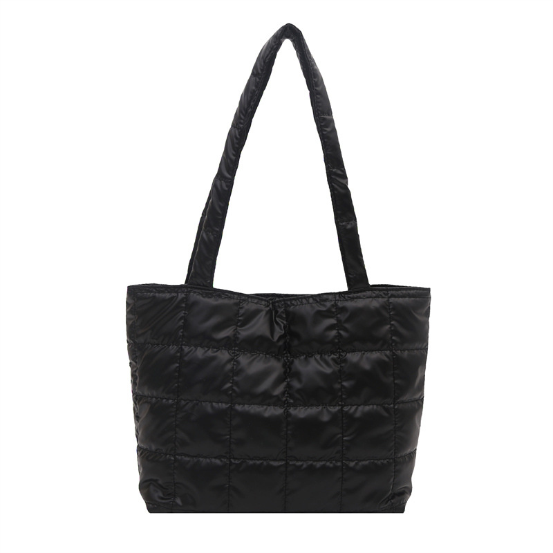 2025 otoño y invierno bolsas de algodón espacial de gran capacidad bolsas de hombro bolsas de pluma coreanas simples bolsas casuales para mujeres