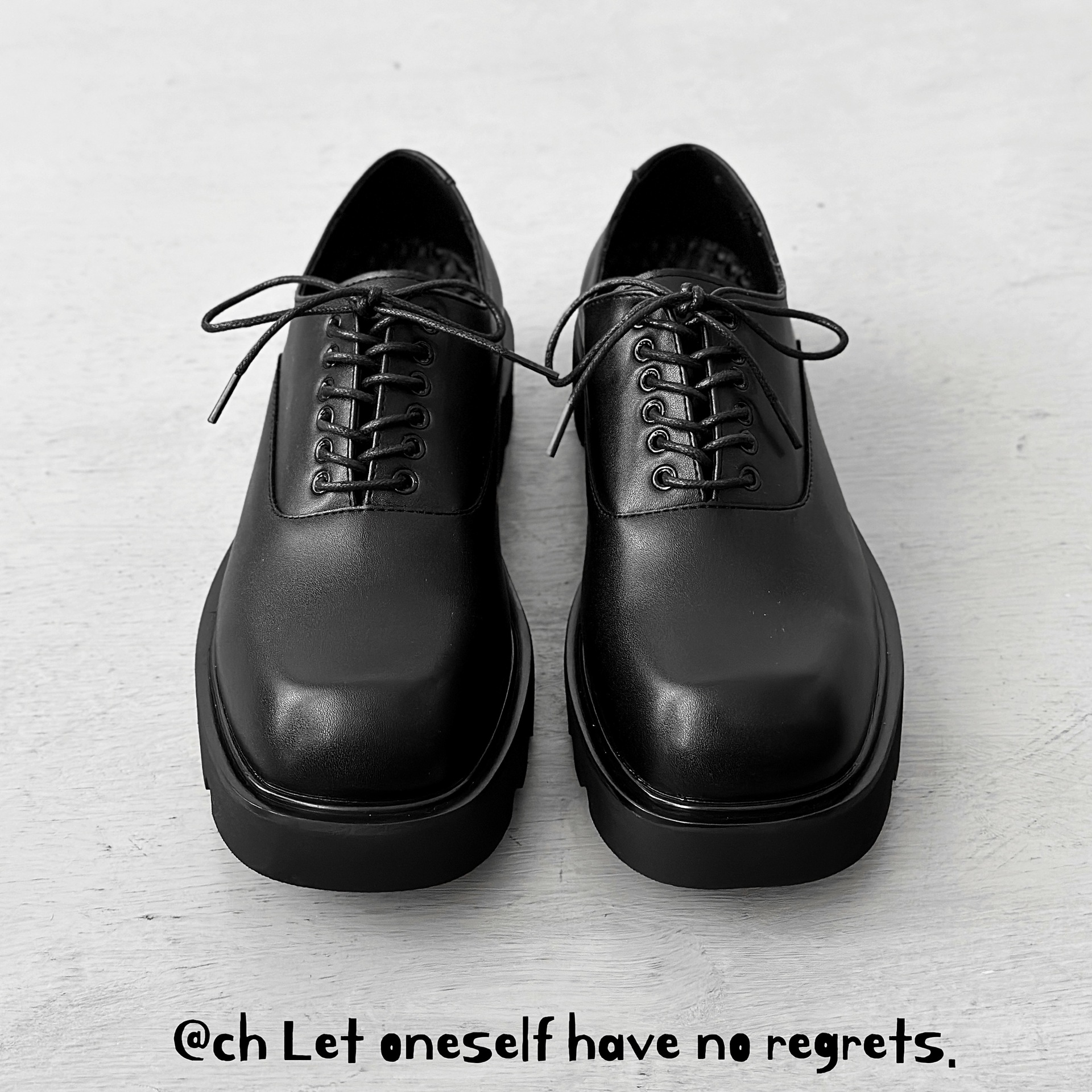 ShoeVault Herren-Loafer aus Leder mit eckiger Zehenpartie, hochwertige, dicksohlige Loafer im koreanischen Stil, schwarze Derby-Schuhe mit höhenverstärkender Wirkung_voghion.com