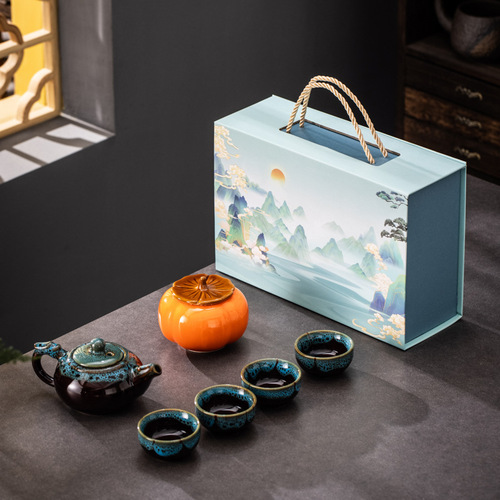 Ceramic manufacturer direct sales cultural and creative souvenirs, boxed tea sets, business enterprise company bank event gifts