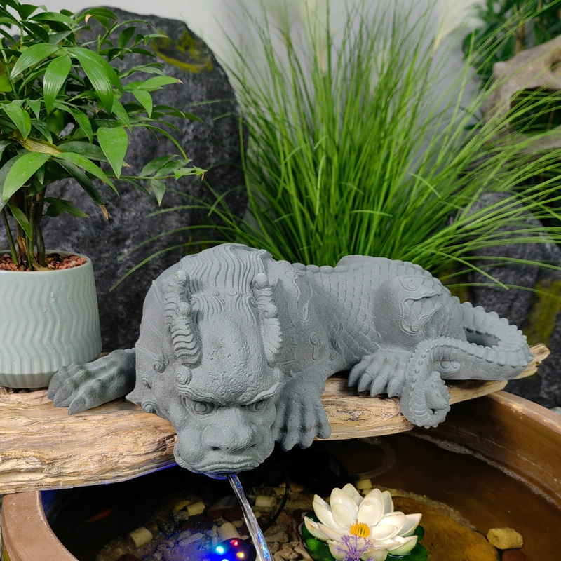 Новый китайский стиль, балкон, уличная имитация резьбы по камню, украшения Pixiu, резервуар для воды, пруд для рыбы, циркулирующая вода, ландшафтный дизайн, украшение сада