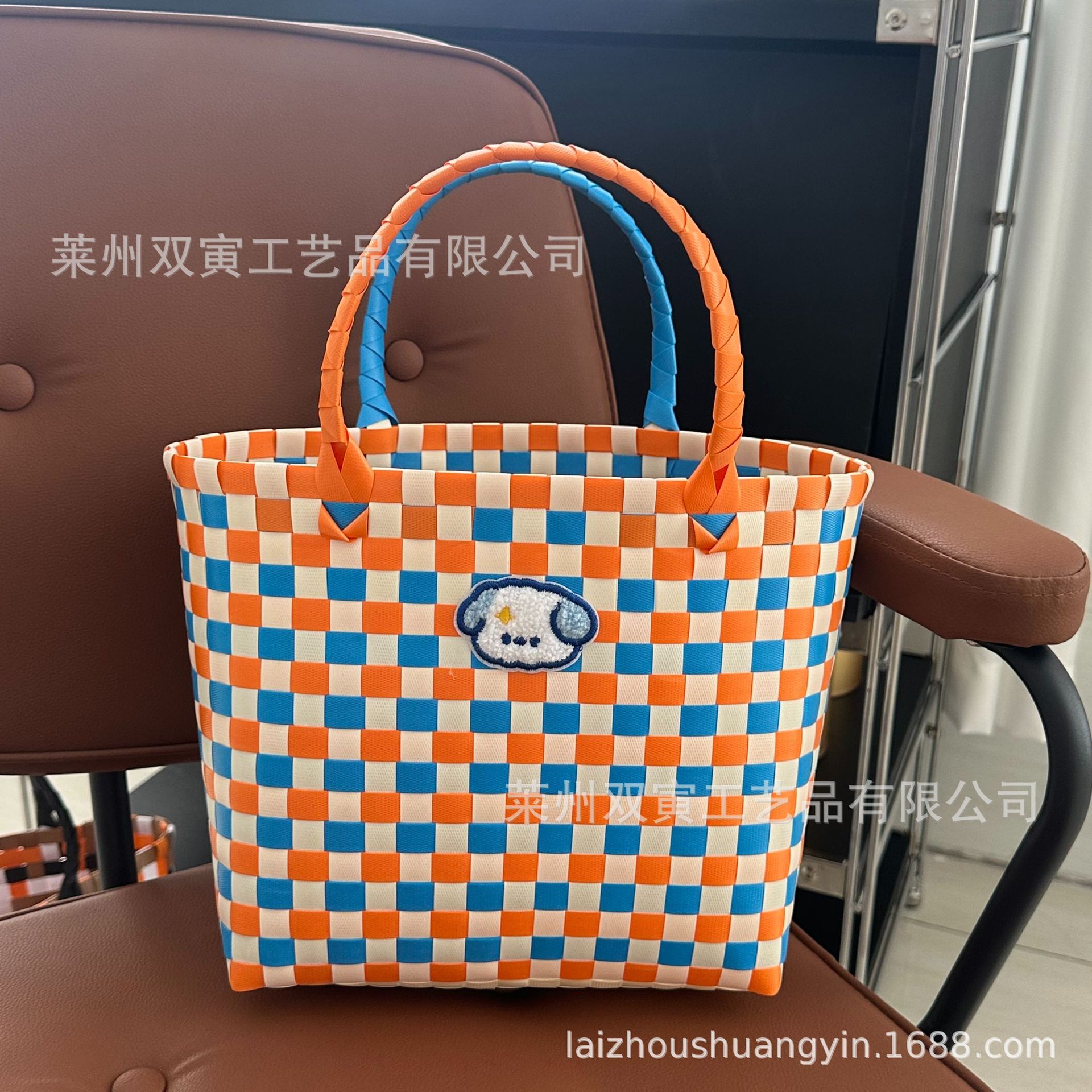 Thailand Chiang Mai Vegetable Basket Bag Dopamine Hand-Woven Bag Large Capacity Shopping Bag Commuter Ladies Hand Tote