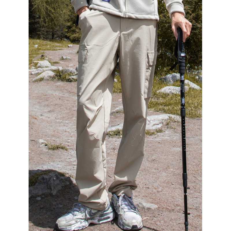 Pantalones Cargo de Senderismo de Nailon Elásticos e Impermeables para Montañismo image 4