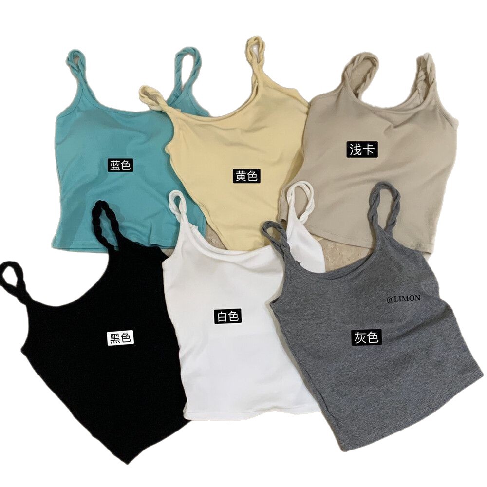 Summer New Hot Girl Twist Twist Small Suspender Belt with Breast Pads, Versatile Slim Fit and Beautiful Back, Can Be Worn Outside the Vest