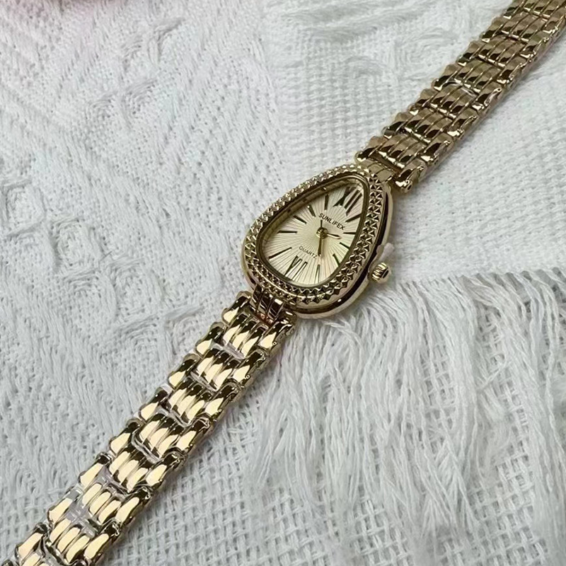 SUNLIFEX watch women's steel band watch trembles live broadcast with cross-border supply snake-shaped exquisite women's watch wholesale