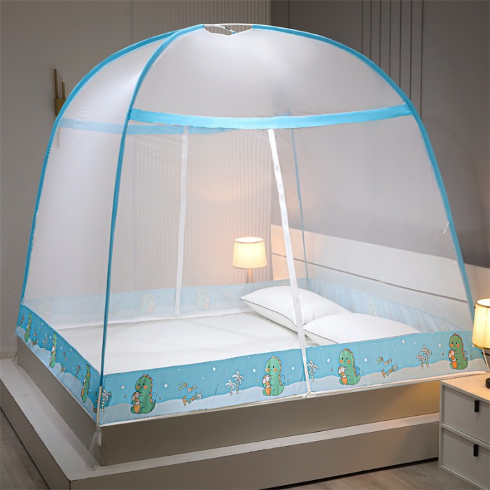 Instalación gratuita de mosquiteros de yurta, mosquiteros domésticos de doble puerta para niños, mosquiteros plegables dobles, fábrica de dormitorios al por mayor