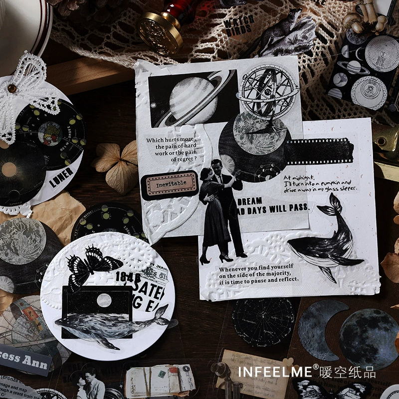 Infeel.me PET-наклейка серия "Островной ветер" ретро литература и искусство DIY украшение, комплект 20 штук, 4 варианта